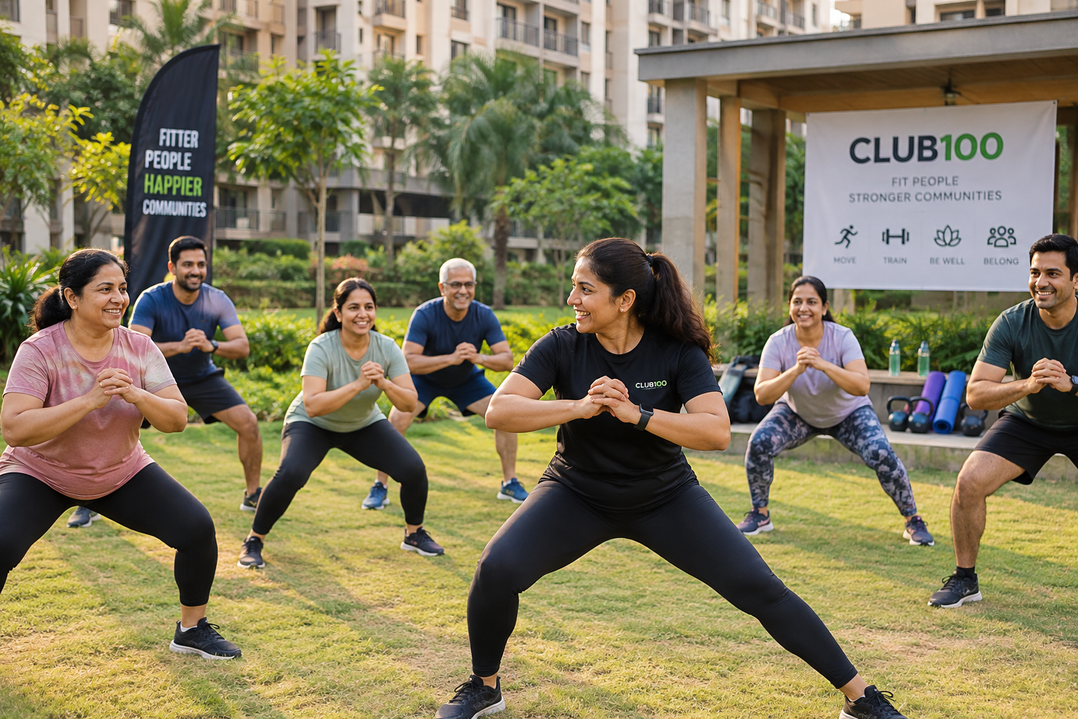 Club100 community fitness session